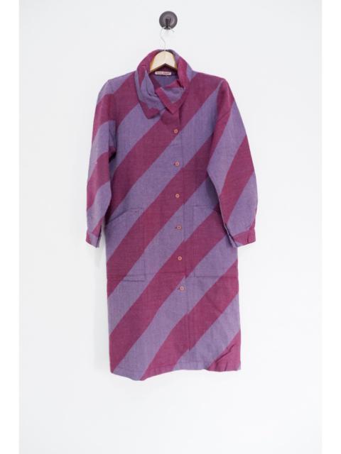 Vintage 80s Issey Miyake Big Striped Wool Coat
