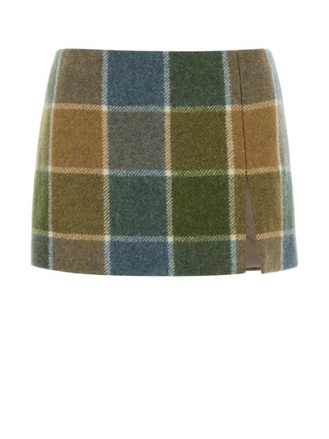 Miu Miu Miu Miu Women Embroidered Wool Mini Skirt