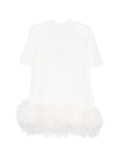 THE ATTICO Feathered short dress