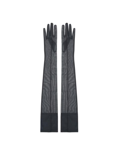 MUGLER Gray Re/edit Stretch Gloves