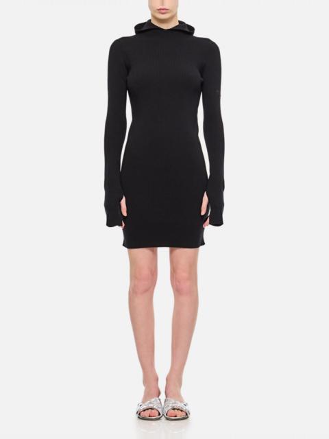 FENDI WOOL SILK RIBS MINI DRESS