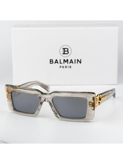 Balmain Balmain Women Sunglasses Grey Crystal Flash Rectangle IMPERIAL BPS-145C-53