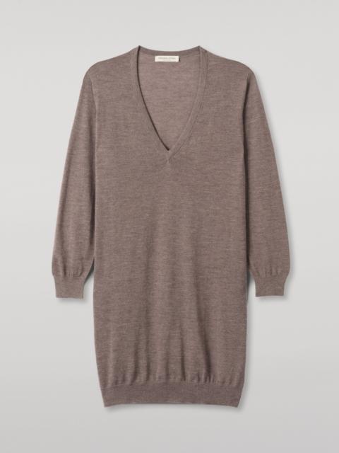 Johnstons of Elgin Elise Brown Long Superfine Cashmere Jumper