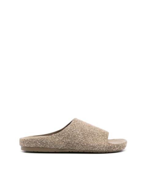 Lago brushed suede slides