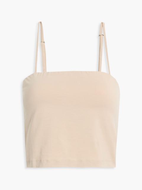 Brunello Cucinelli Cropped cotton-blend jersey bustier top