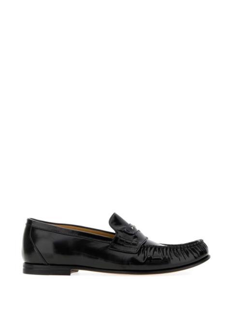 FENDI Fendi Men Black Leather Fendi Scrunch Loafers