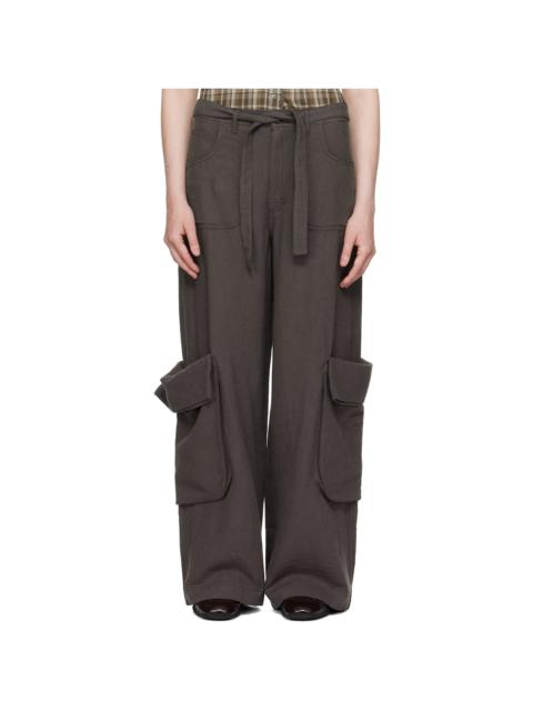OPEN YY Gray Linen Cargo Pants