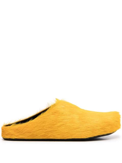 Marni textured calf hair clog slippers