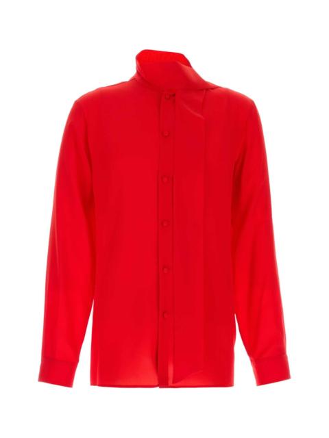 Valentino Red Crepe Shirt