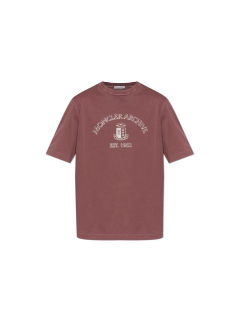 Moncler MONCLER Burgundy Cotton T-Shirt New & Authentic (Men's size: