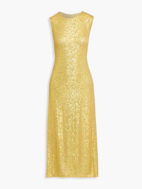 NORMA KAMALI Sequined stretch-tulle midi dress