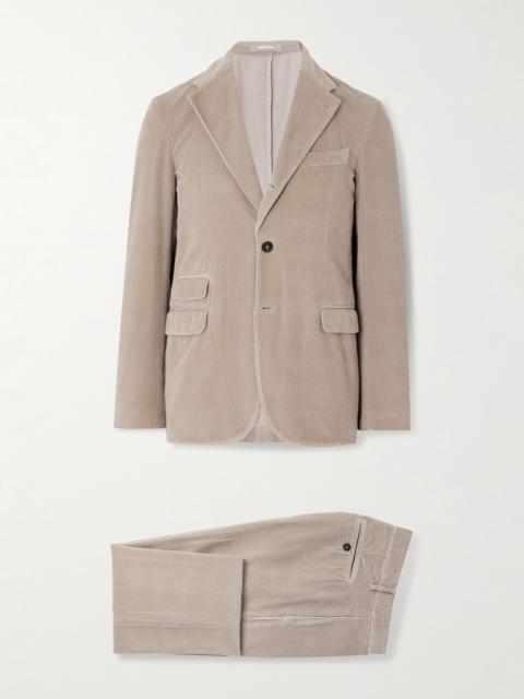 massimo alba Sloop Cotton-Corduroy Suit Beige