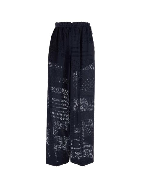 FENDI Navy Blue Viscose Blend Pant