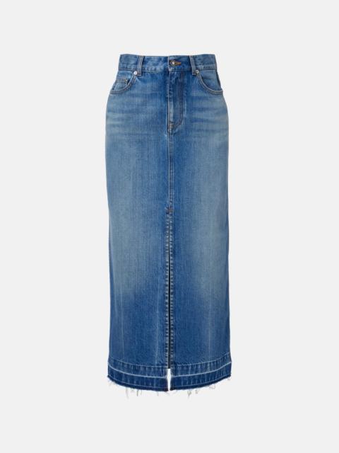 Givenchy High-rise denim midi skirt