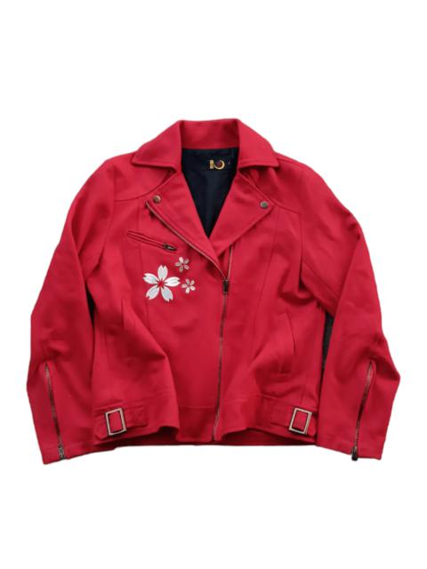 Vintage - Japanese embroidery sakura wool double collar unisex jacket