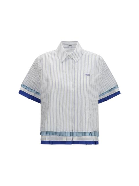 Loewe Loewe Short-sleeved Striped Shirt White/Multicolor
