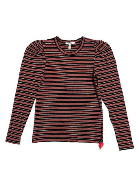 Other Designers 10 Crosby Derek Lam - Derek Lam 10 Crosby Striped Knit Top Sweater Orange Silver Black SZ M NWT