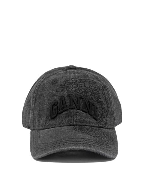 GANNI Ganni Denim Baseball Cap Black