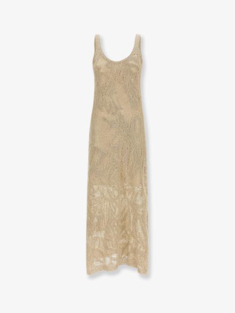 Brunello Cucinelli Brunello Cucinelli Knitted Linen And Cotton Long Dress