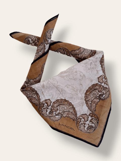Other Designers Vintage - LANCEL Floral Brown Handkerchief Bandana Scarf
