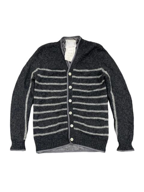 sacai Sacai Wool Sweater Cardigan Knit Stripes Pattern