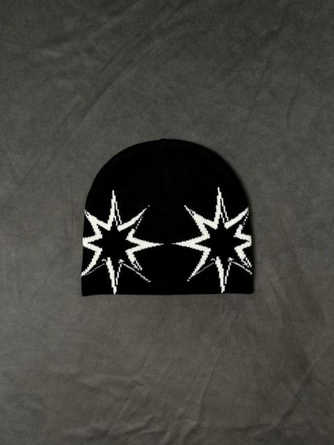Other Designers Japanese Brand - Deadstock 2 Stars Graphic No Cuff Knit Black Beanie OS