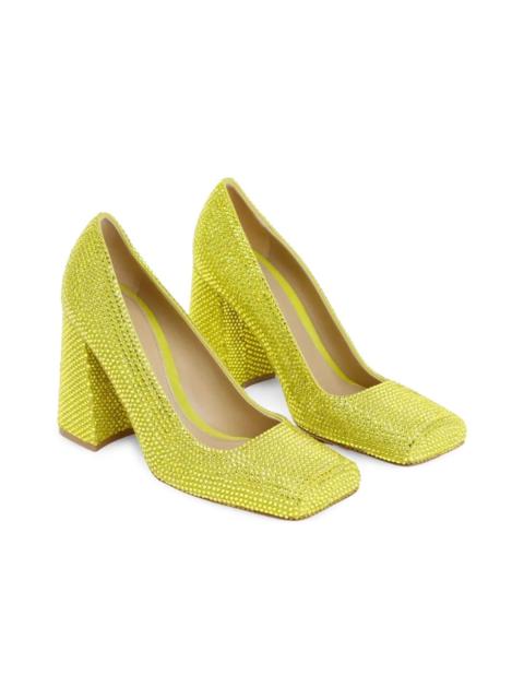 Bottega Veneta Bottega Veneta Gem-Embellished Square-Toe Leather Pump