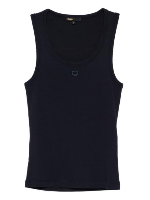maje heart-embroidery tank top