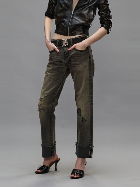 R13 CUFFED ROMEO JEAN - HAYNE SELVEDGE BLACK