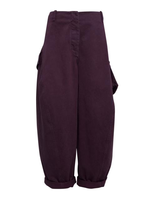 Alaïa Cotton Cargo Pants burgundy