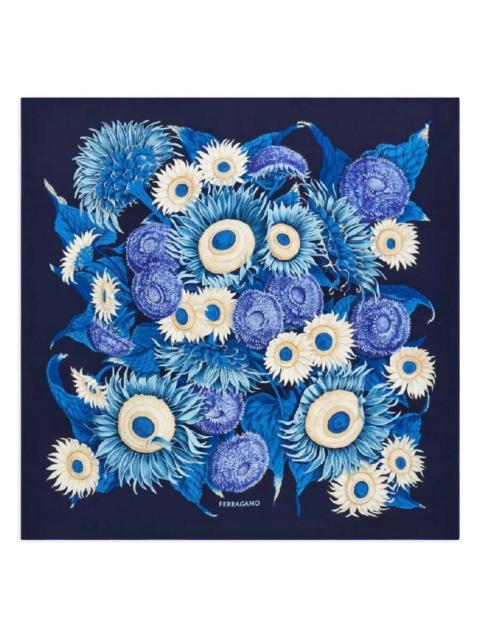 FERRAGAMO Ferragamo Sunflower Graphic Silk Scarf