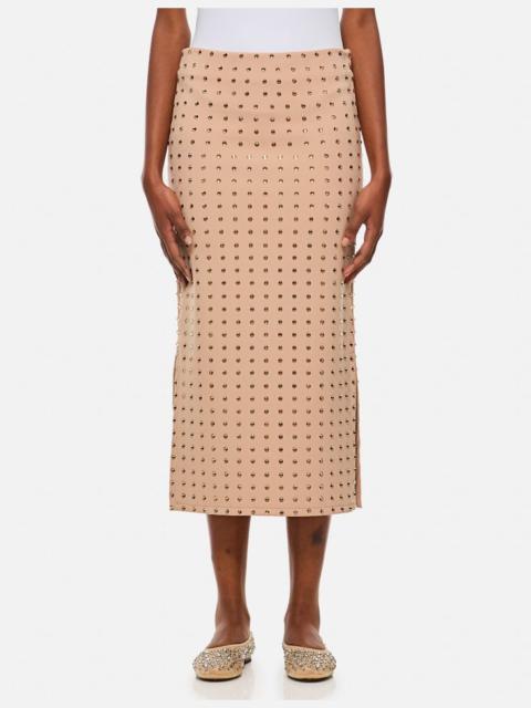 Sportmax NOME CRYSTAL LYCRA MIDI SKIRT | biffi | REVERSIBLE