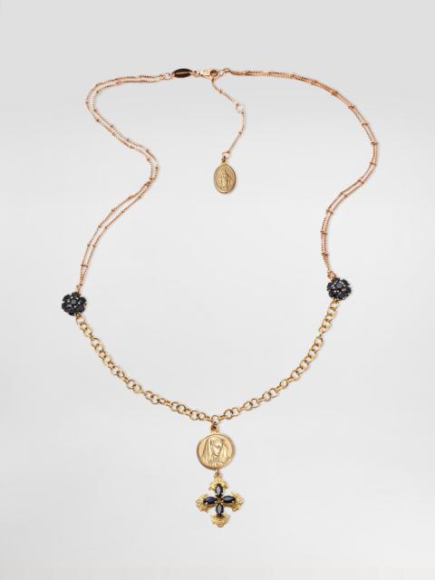 Dolce & Gabbana Sicily Necklace 18-carat yellow and red gold and black sapphires