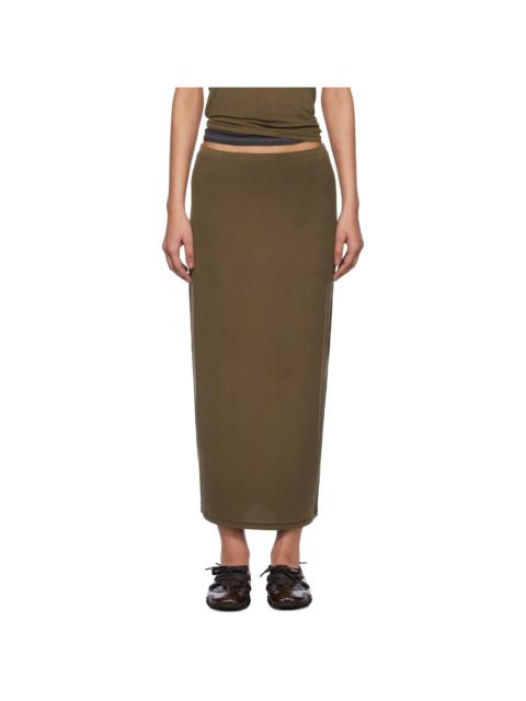 Acne Studios Brown Cupro Midi Skirt