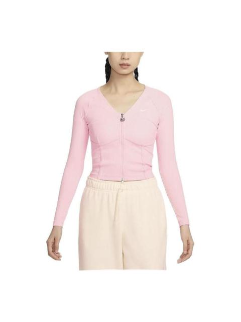 (WMNS) Nike Sportswear V-Day Long-Sleeve Full-Zip Top 'Pink' HF1133-631