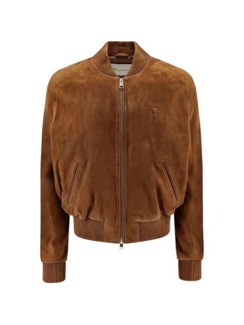 AMI Paris Ami Paris Men Suede Leather Zipped Jacket