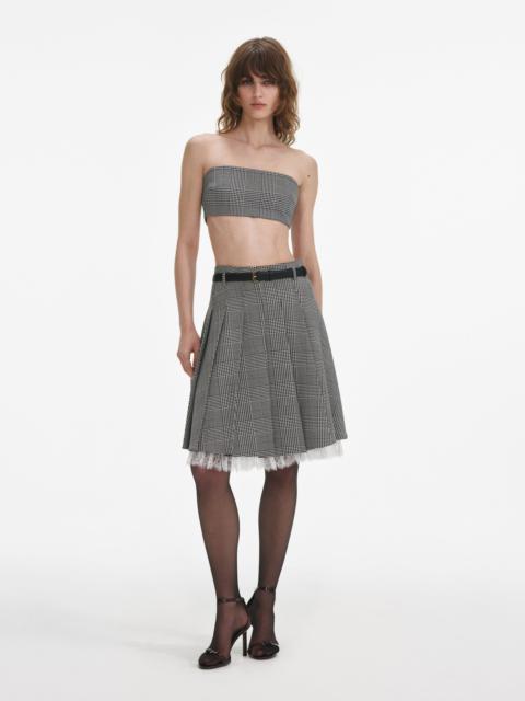 self-portrait Prince Of Wales Check Pleated Midi Skirt