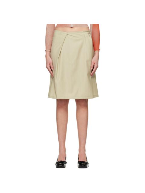 SERAPIS Beige Jewel Rudder Midi Skirt