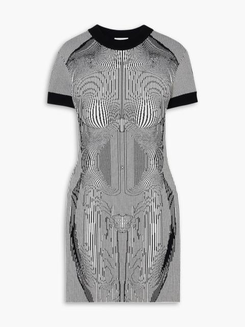 Jean Paul Gaultier Trompe l'oeil striped jacquard-knit mini dress
