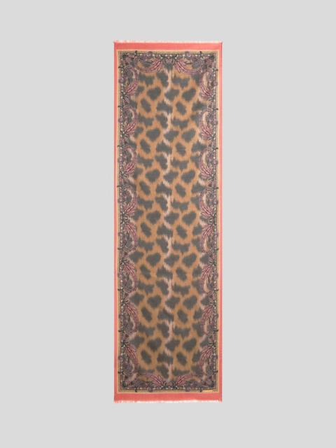 Etro WOOL-BLEND SCARF WITH ANIMAL MOTIF