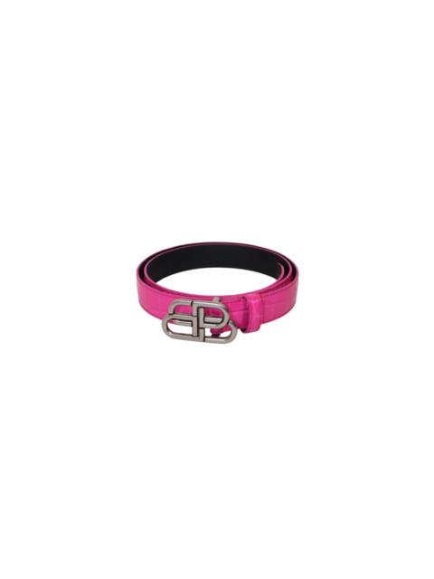 BALENCIAGA Balenciaga Fuchsia Pink Croc-Embossed Leather Belt (85) - Brand New w/ Tags