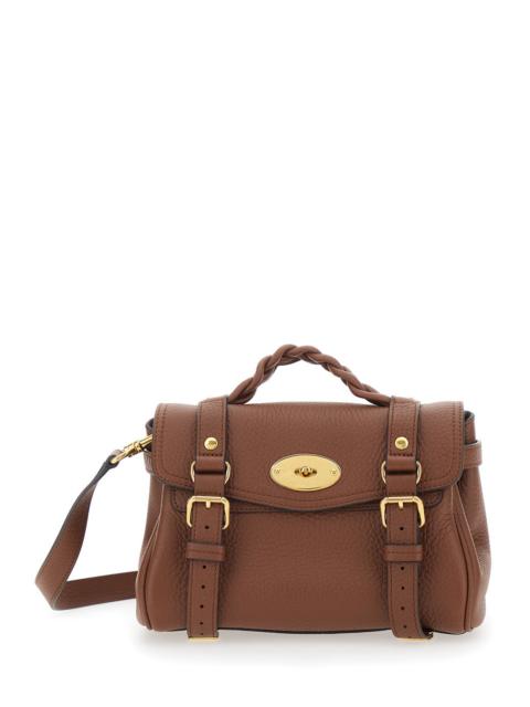 Mulberry Mulberry Women 'Alexa Mini' Brown Handbag With Twist Lock In Hammered Leather Woman
