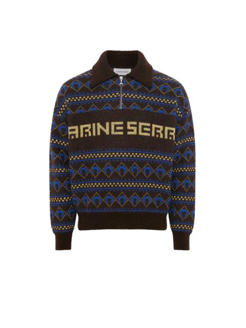Marine Serre Marine Serre Jacquard Knit Crewneck Sweater