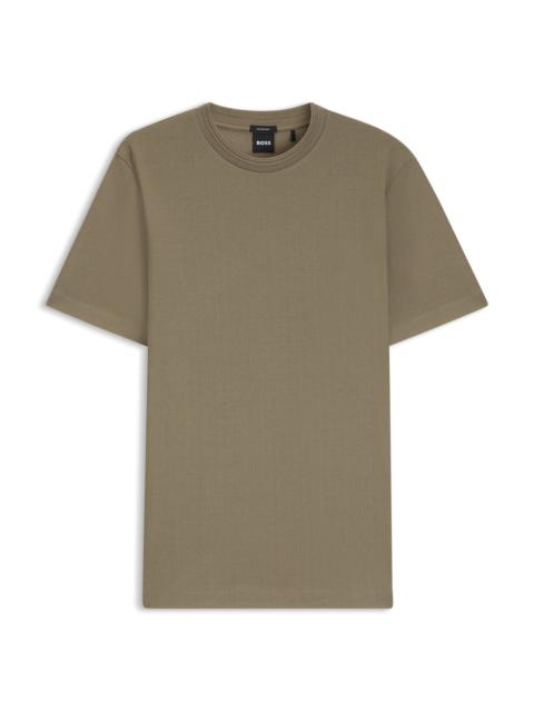 BOSS SLIM-FIT SHIRT IN WASHED COTTON WITH HERRINGBONE STRUCTURE