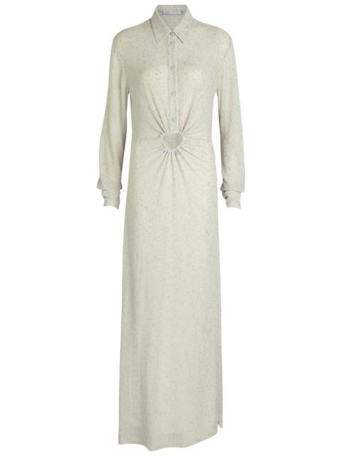 CHRISTOPHER ESBER Christopher Esber Imber Cut-out Metallic-knit Maxi Shirt Dress