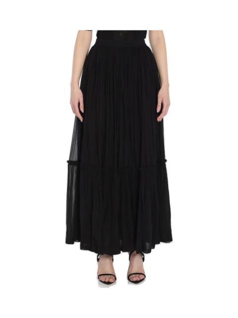 SAINT LAURENT Ruffled High Waist Long Skirt
