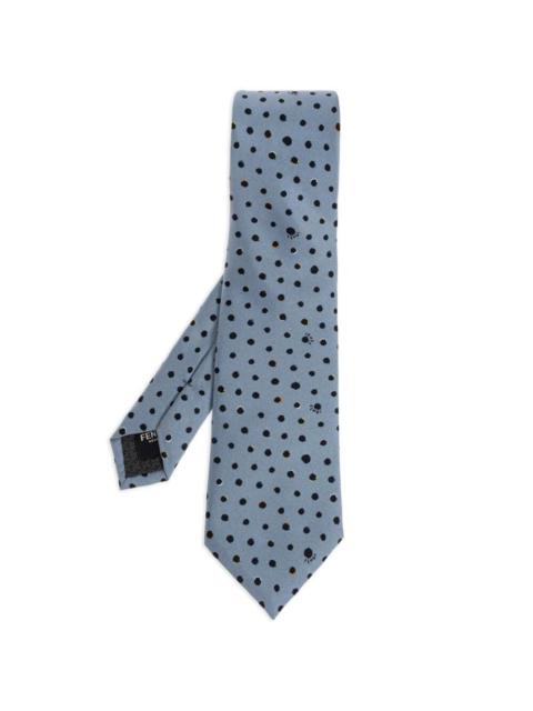 FENDI Fendi Men Falena Micro Dots Pattern Silk Tie