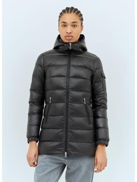 Moncler Women Glements Hooded Mid-Length Down Jacket