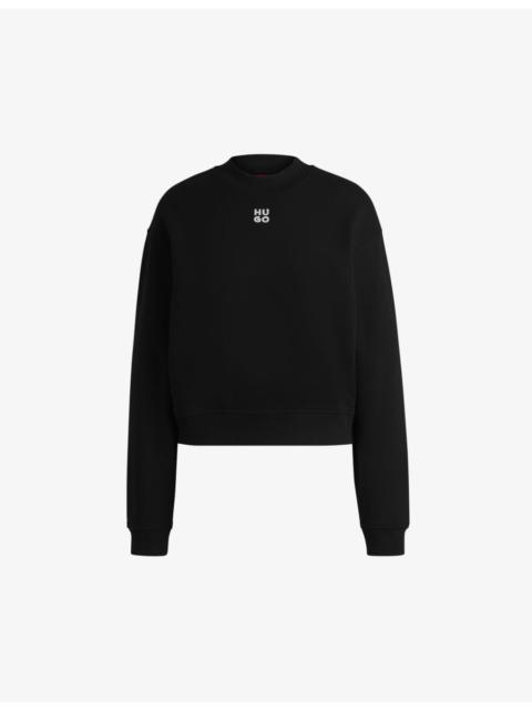 HUGO Brand-embroidered relaxed-fit cotton-jersey sweatshirt