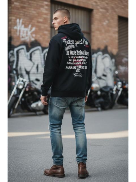 Other Designers 🔥Vintage NORTON Rocker Club Hoodie w/ Moto Punk Graphics